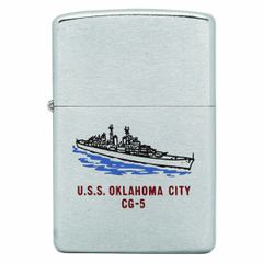 Zippo cổ xưa 1976 chủ đề tàu chiến USS Oklahoma city CG 5