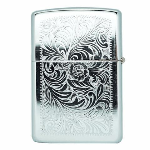 Zippo USA cổ xưa 1985 hoa ven Ý trắng