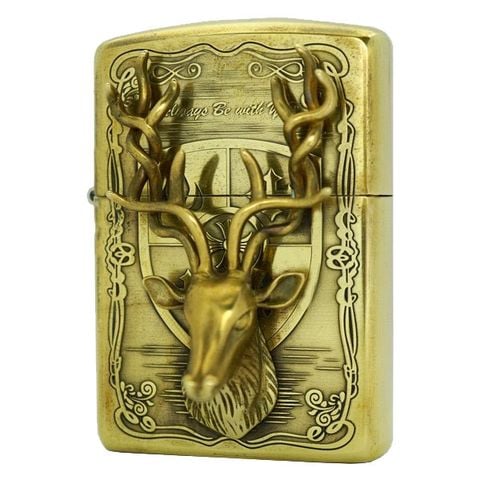 Bật lửa Zippo USA Armor xuất Nhật Emblem đầu hươu