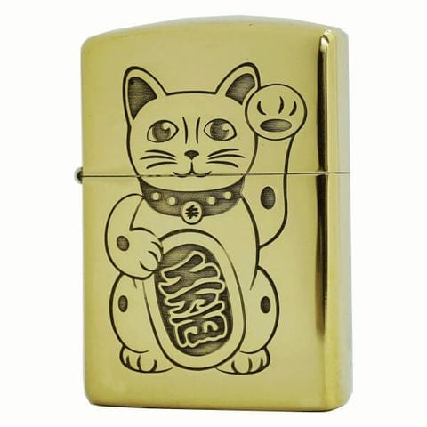 Hộp quẹt Zippo Armor mèo thần tài