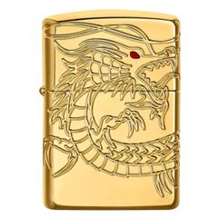 Bật lửa Zippo USA armor xuất Nhật mạ vàng 24K hình rồng