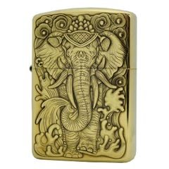 Zippo đồng thau khắc nổi 3D hình con voi siêu đẹp