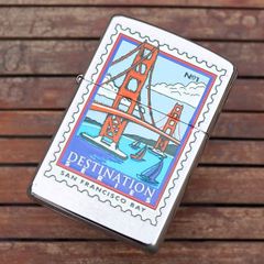 Bật lửa Zippo la mã năm 2000 mộc kép XVI chủ đề Destination San Francisco Bay