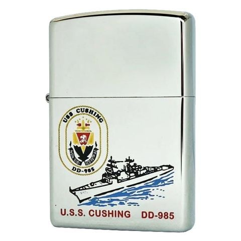 Bật lửa Zippo USA chủ đề tàu chiến U.S.S Cushing DD-985