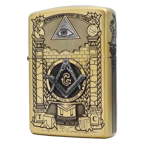 Bật lửa Zippo Armor Limited chủ đề hội tam điểm ARDO AB CHAO