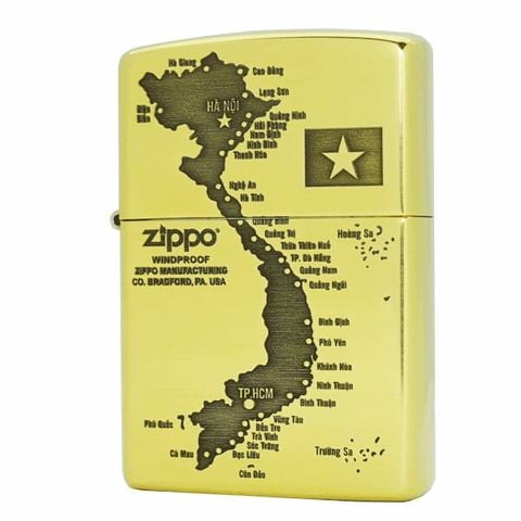 Hộp quẹt Zippo bản đồ Việt Nam bản tiêu chuẩn