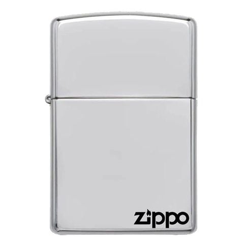 Bật lửa Zippo USA Chrome trắng bóng logo Zippo
