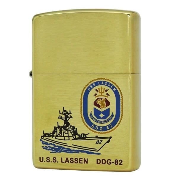 Never Fired Solid Brass Zippo Vintage Lighter USS Lassen DDG