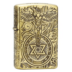 Bật lửa Zippo Mỹ chủ đề Thiên Thần Hộ Mệnh khắc ăn mòn 4 mặt