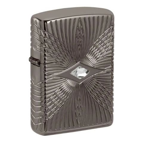 Zippo 49291 Patterm Armor Black Ice đính pha lê cao cấp