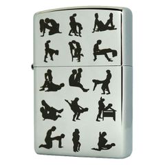 Bật lửa Zippo USA Chrome trắng bóng chủ đề 30 tư thế yêu