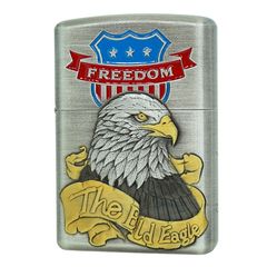 Zippo xuất Nhật Bản bọc thép trắng chủ đề chim đại bàng