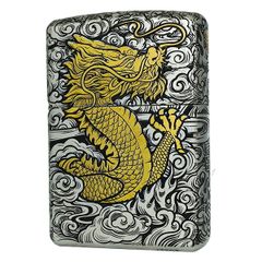 Bật lửa zippo xuất Nhật Bản bọc thép trắng hình rồng limited