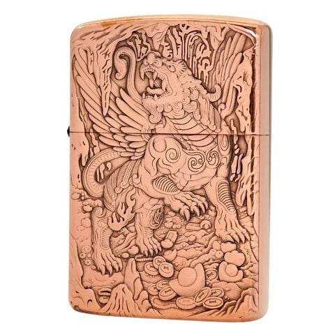 Bật lửa Zorro super copper chủ đề kỳ lân khắc nổi 3D