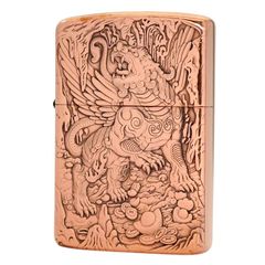 Bật lửa Zorro super copper chủ đề kỳ lân khắc nổi 3D