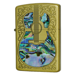 Bật lửa Zorro đồng khối khảm xà cừ hình cây đàn ghita