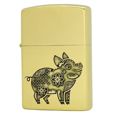 Bật lửa Zorro đồng thau vỏ dày chủ đề 12 con giáp tuổi Hợi