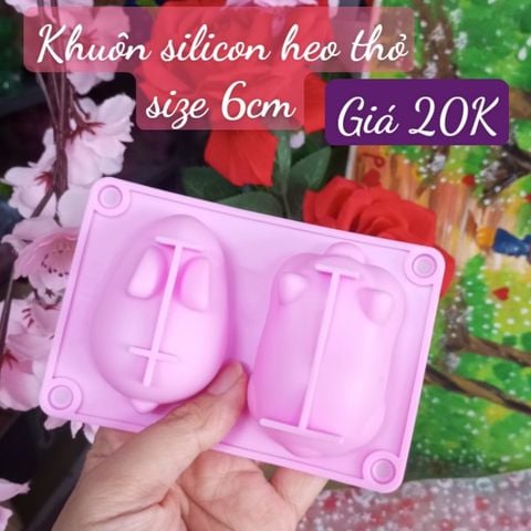 Khuôn silicon 2 heo thỏ 6cm ( SM1890 ) mẫu 2024