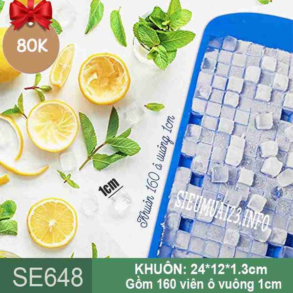 Khuôn thạch silicon 160 viên ô vuông 1cm ( SE648 )