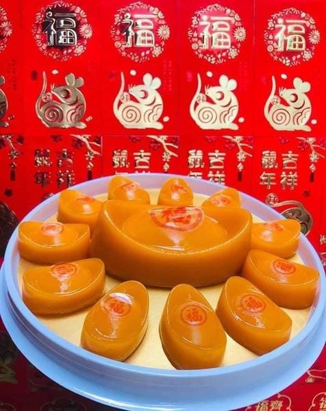 Khuôn nhựa mỏng 2 thỏi vàng to 13cm làm rau câu , bánh tổ ( SM1386 )