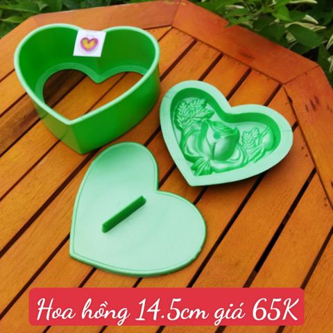 Khuôn Ép Xôi 14,5cm Trái Tim Hoa Hồng ( còn 4 cái )
