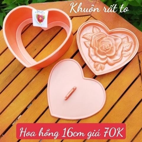 Khuôn Ép Xôi 16cm Trái Tim Hoa Hồng ( còn 3 cái )
