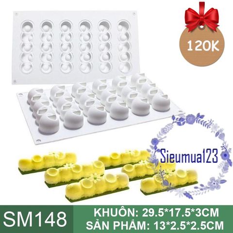 Khuôn bánh mousse : Khuôn 6 con sâu dài 13cm ( SM148 )