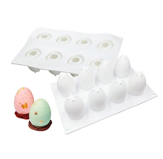Khuôn silicon 8 quả trứng 4,3cm ( CN547 ) làm bánh mousse , làm socola