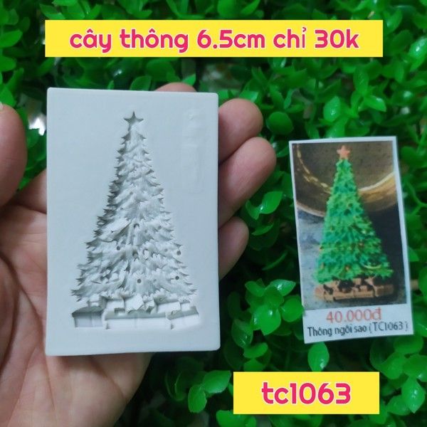 Khuôn silicon cây thông nhỏ ngôi sao 6cm ( TC1063 )