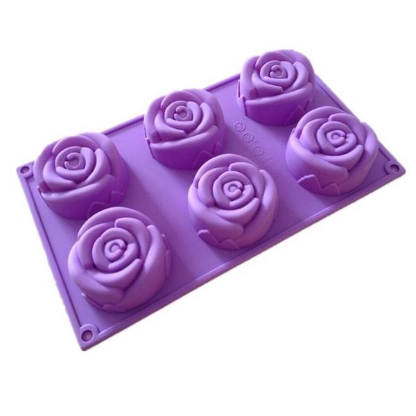 Khuôn silicon 6 hoa hồng cúp 7cm ( TC904 )