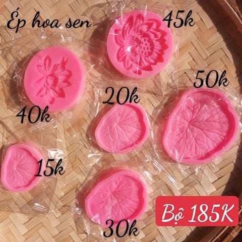 Bộ 6 khuôn silicon ép hoa sen lá sen