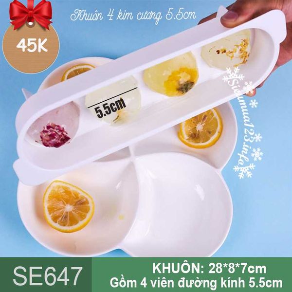 Khuôn thạch bi kim cương nhựa 4 viên 5,5cm HPL81 ( SE647 )