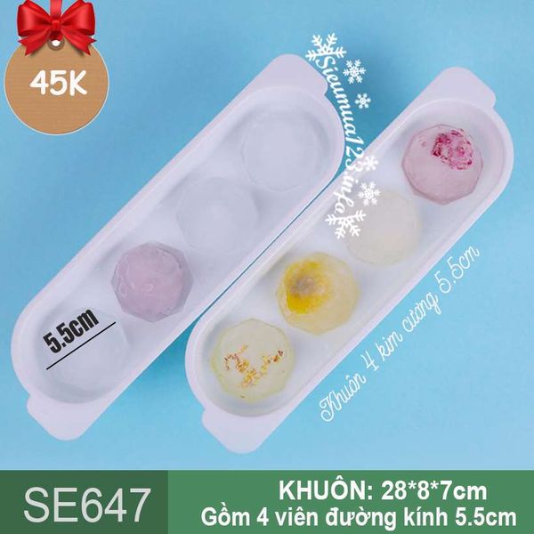 Khuôn thạch bi kim cương nhựa 4 viên 5,5cm HPL81 ( SE647 )