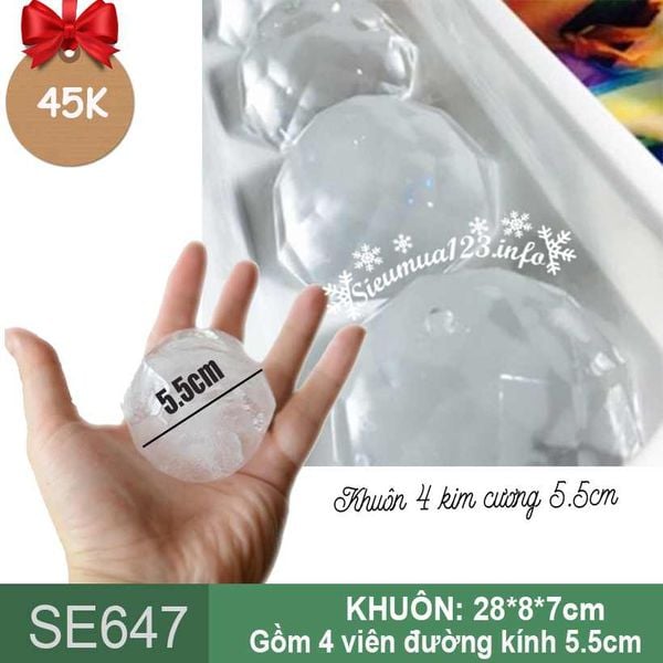 Khuôn thạch bi kim cương nhựa 4 viên 5,5cm HPL81 ( SE647 )