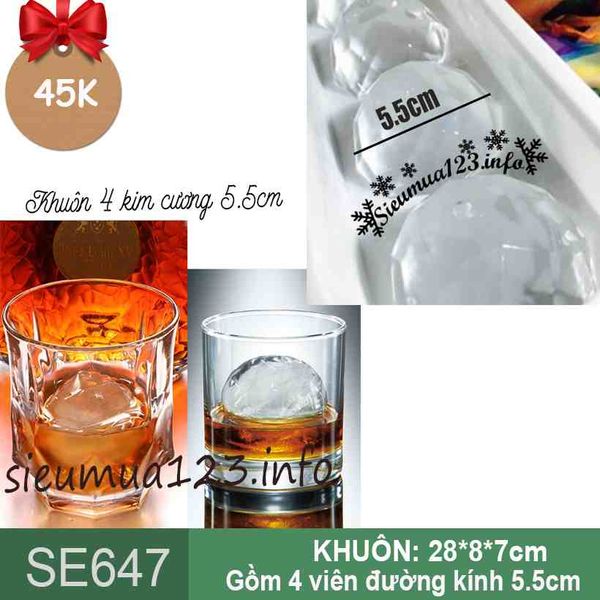Khuôn thạch bi kim cương nhựa 4 viên 5,5cm HPL81 ( SE647 )