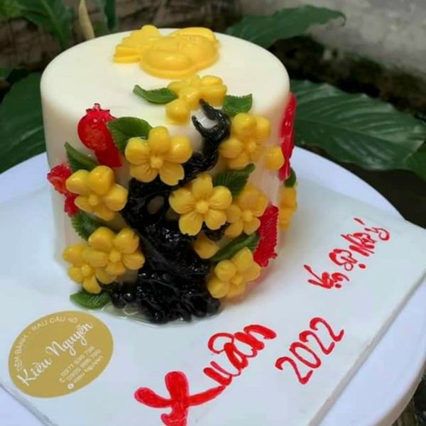 Khuôn silicon vỉ 6 hoa mai hoa đào kèm lá 2,8cm ( TC690 )