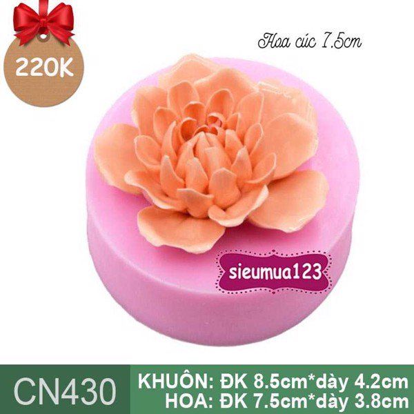 Khuôn silicon hoa cúc cánh cam to 7,5cm ( CN430 ) làm rau câu
