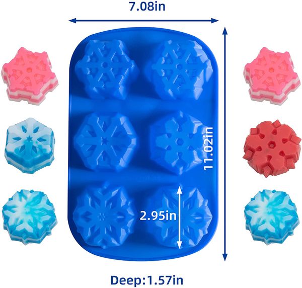 Khuôn silicon 6 hoa tuyết to 7,8cm ( TC725 )