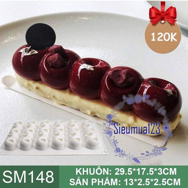 Khuôn bánh mousse : Khuôn 6 con sâu dài 13cm ( SM148 )