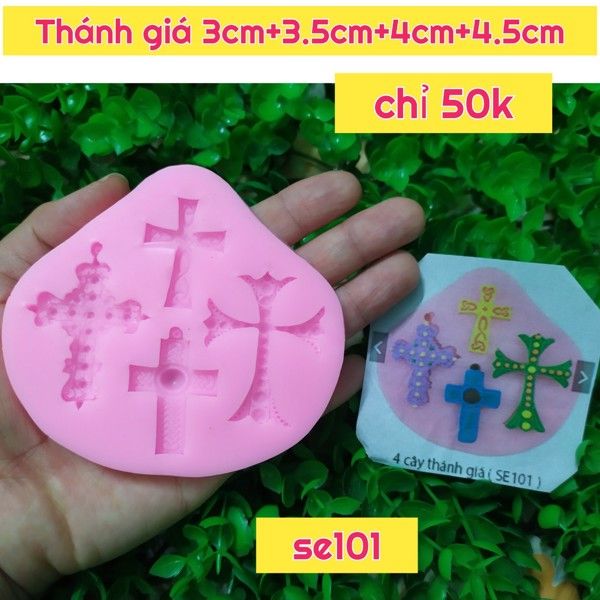 Khuôn silicon 4 cây thánh giá 3cm - 4,5cm ( SE101 )