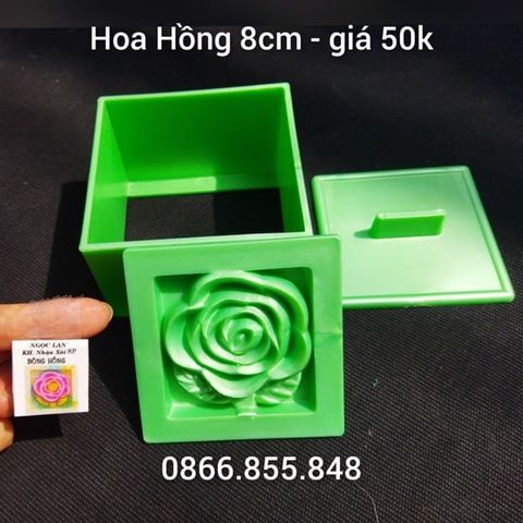 Khuôn Ép Xôi 8cm Vuông Hoa Hồng ( còn 1 cái )