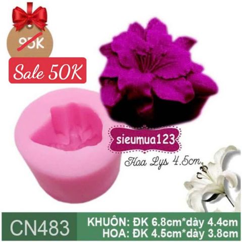 Khuôn rau câu silicon 4d : Khuôn hoa Lys kèm búp ( CN483 )