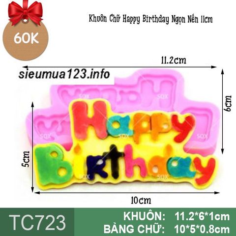 Khuôn Silicon Chữ Happy Birthday Nến ( TC723 )