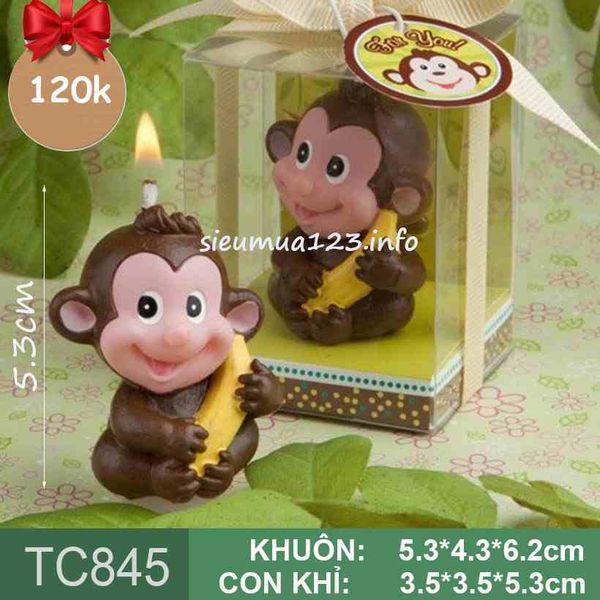Khuôn silicon con khỉ nhỏ cầm chuối 5,3cm ( TC845 )