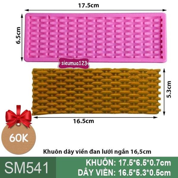 Khuôn dây viền đan lưới ngắn 16,5cm ( SM541 )