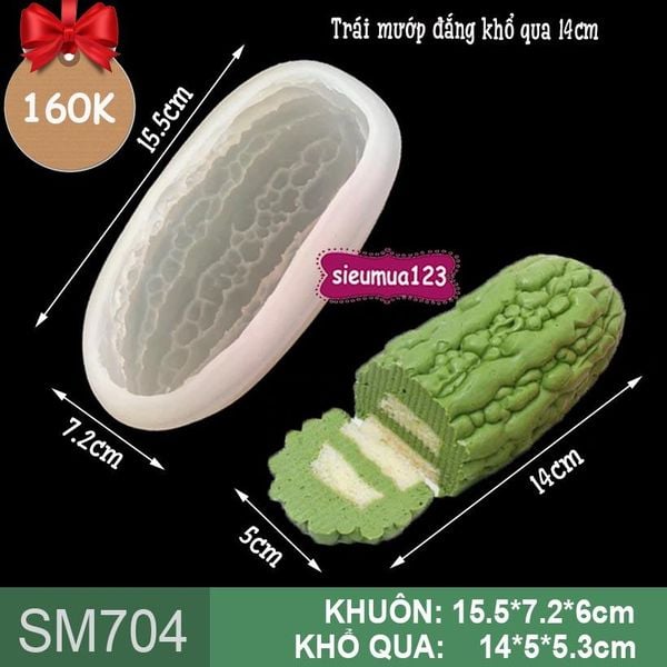 Khuôn silicon trái khổ qua mướp đắng 14cm ( SM704 )