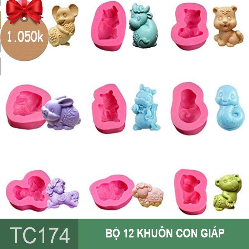 Silicon Bộ 12 Con Giáp Dễ Thương ( TC174 ) u2013 Siêu Mua 123