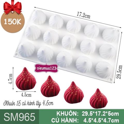 Khuôn mousse silicon 15 củ hành tây 4,5cm ( SM965 ) còn 3 cái