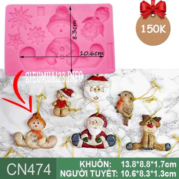Khuôn silicon Người Tuyết Ngồi 10,6cm ( CN474 ) CÒN 1