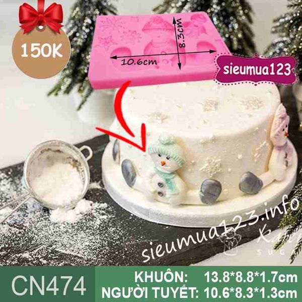 Khuôn silicon Người Tuyết Ngồi 10,6cm ( CN474 ) CÒN 1